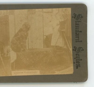 Amateur Photography Girl with Camera Genre Stereoview - Picture 1 of 3