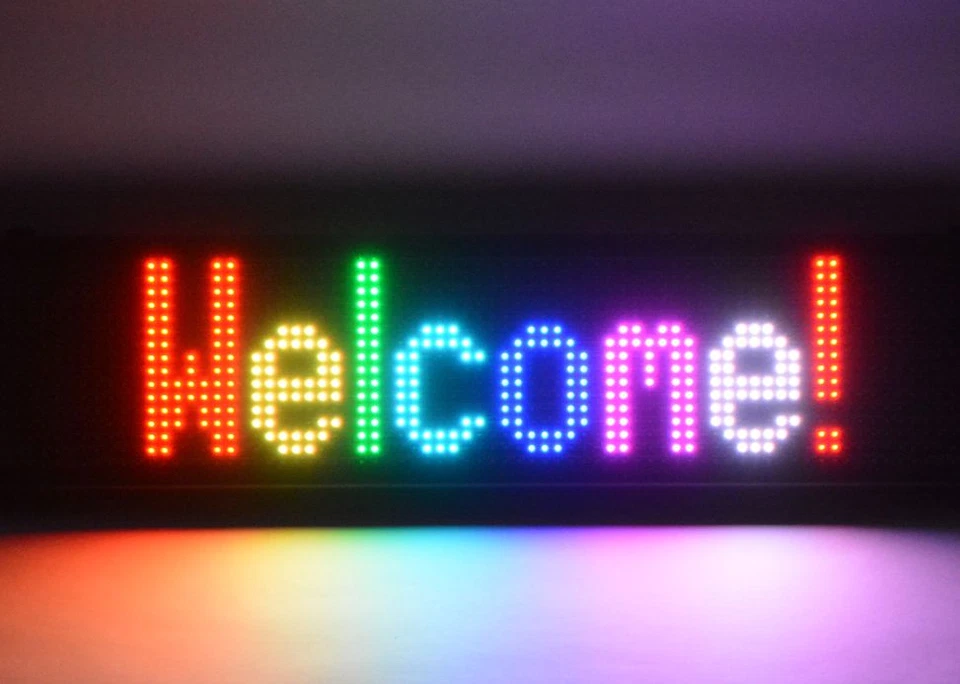 RGB SMS Signboard LED 80x12 Sliding Advertising Panel Changing Colour - Image 1 of 1