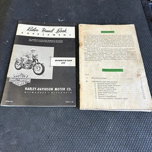 Vintage Harley-Davidson Sportster CH Owner's Manual Rider Hand Book Supplement - Imagen 1 de 6