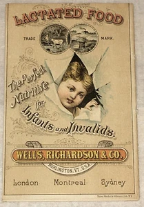 Folleto comercial victoriano a color: alimento lactatado, para bebés e inválidos c. 1886 - Imagen 1 de 5
