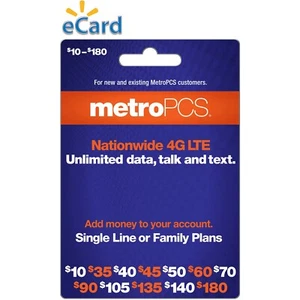 METRO PCS 30 $ recharge prépayée recharge directe rapide sur votre numéro de téléphone mobile MetroPCS - Photo 1 sur 2