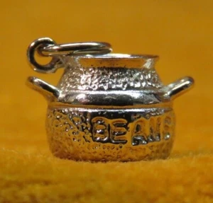 Vintage Silver-Tone Bean Pot Charm - Picture 1 of 10