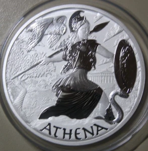 Tuvalu 5 Dollari 2022 "Dèi Dell'Olimpo" - "Atena" Argento 5 Oz ST-BU #F5955 - Foto 1 di 9