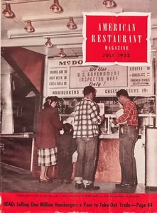 VTG 1952 American Restaurant Cover Mcdonalds San Bernardino CA Family Child - Picture 1 of 1