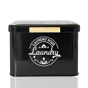 Laundry Pods Container With Hinged Lid. Modern Laundry Room Organization And Sto - Picture 1 of 7