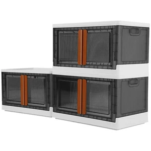3 Pack 8.4 Gallon Collapsible Storage Boxes, Folding Storage Box for Home, White - Picture 1 of 4