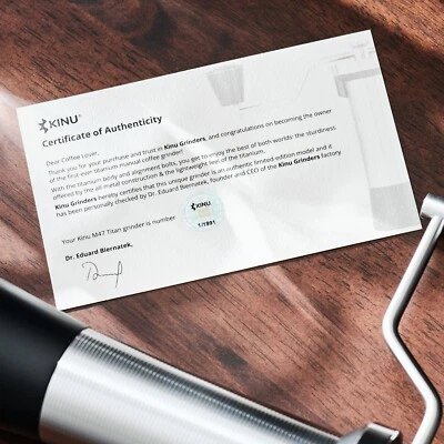 KINU GRINDERS KINU M47 TITAN - KAFFEEMÜHLE - MOLINILLO DE CAFÉ MANUAL 1 DE 1991 UNIDADES EN TODO EL MUNDO