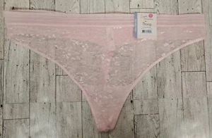 Secret Treasures THONG 2X Sexy Lace Leopard Light Pink Underwear - Picture 1 of 7