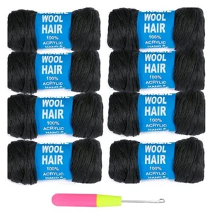 8Pcs Brazilian Yarn Wool Hair Arylic Yarn for Hair Crochet Braid Twist Warps ... - Picture 1 of 7