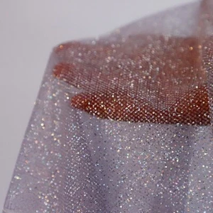 Shiny Glitter Tulle Fabric Sequin Gauze Mesh for Wedding Dress Veil By Metre - Picture 1 of 18