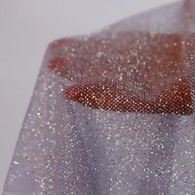 Shiny Glitter Tulle Fabric Sequin Gauze Mesh for Wedding Dress Veil By Metre - Image 1 of 4