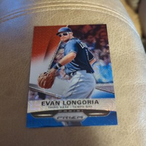 2015 Panini Prizm Red White Blue Mojo Evan Longoria Tampa Bay Rays #64