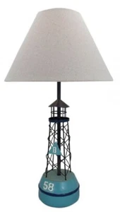 Maritime Tischlampe, Tisch Leuchte Boje, Leuchttonne als Tischleuchte mit Schirm - Bild 1 von 1