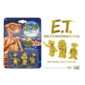 E.T. El Extraterrestre Pack 3 Mini Figuras Set De Coleccion Edicion Dorada 1537 - Imagen 1 de 6