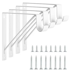 4 Pack Heavy Duty Closet Shelf & Rod Brackets, Wall Mounted Closet Shelf Bracket - Picture 1 of 5