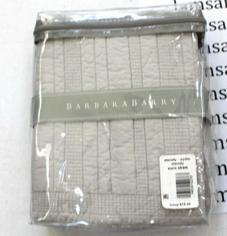 Barbara Barry Eternity gris ostra acolchado algodón euro farsa Foto 1 de 4