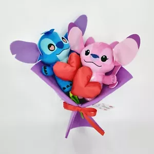 Stitch and Angel Plush Valentine's Bouquet Disney Lilo and Stitch 2024 - Picture 1 of 13