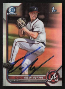 Owen Murphy Signed 2022 1st Bowman Chrome Refractor Draft # BDC-145 Braves 7 - Bild 1 von 2