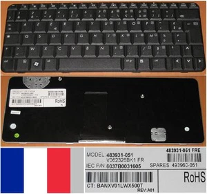 Keyboard AZERTY Fr HP Presario CQ20 2230 2230S V062326BK1 483931-051 493960-051 - Picture 1 of 1