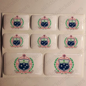 Sticker Samoa Resin Domed Stickers Samoa Coat of Arms 3D Vinyl Adhesive Car Moto - Picture 1 of 1
