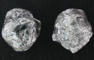 1.75 CT 2 Piece Grey Blue Raw Gemstone Diamond, Natural Rough Loose Diamond - Picture 1 of 8