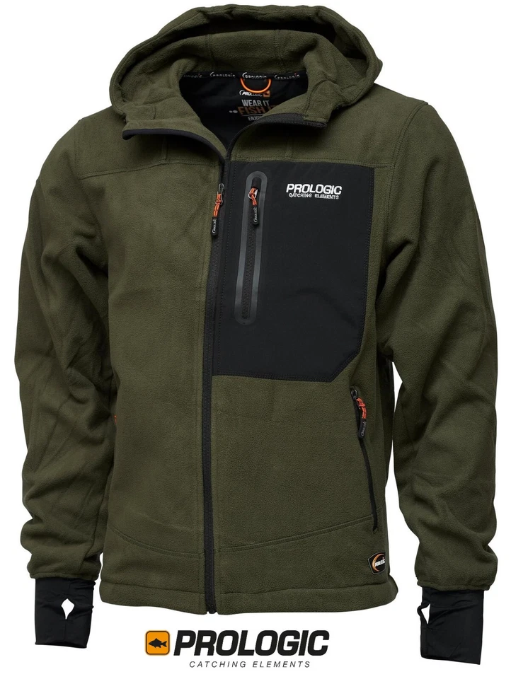 Prologic Commander Fleece Fishing Jacket Waterproof Green Coarse Carp Apparel - Image 1 of 1