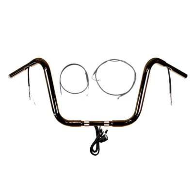 Kit de manillar precableado 1 1/4" negro 12" Harley Road King 2014-2016 con ABS Foto 1 de 2