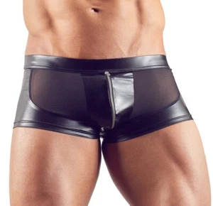 Boxer Wetlook con cerniera trasparente nero - Foto 1 di 6