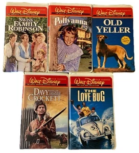 Walt Disney’s film Classics VHS Davy Crockett, old yeller, Pollyanna & More - Picture 1 of 10