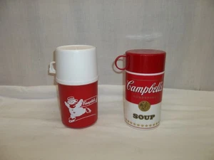 Termo y lata de sopa vintage Campbell's Soup Aladdin Ware muñeco de nieve de invierno 2 - Imagen 1 de 5