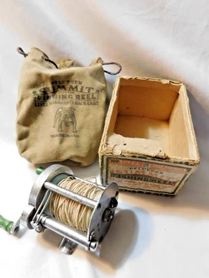 Carrete de pesca Pflueger vintage con bolsa Akron No. Estados Unidos 1893 Foto 1 de 4