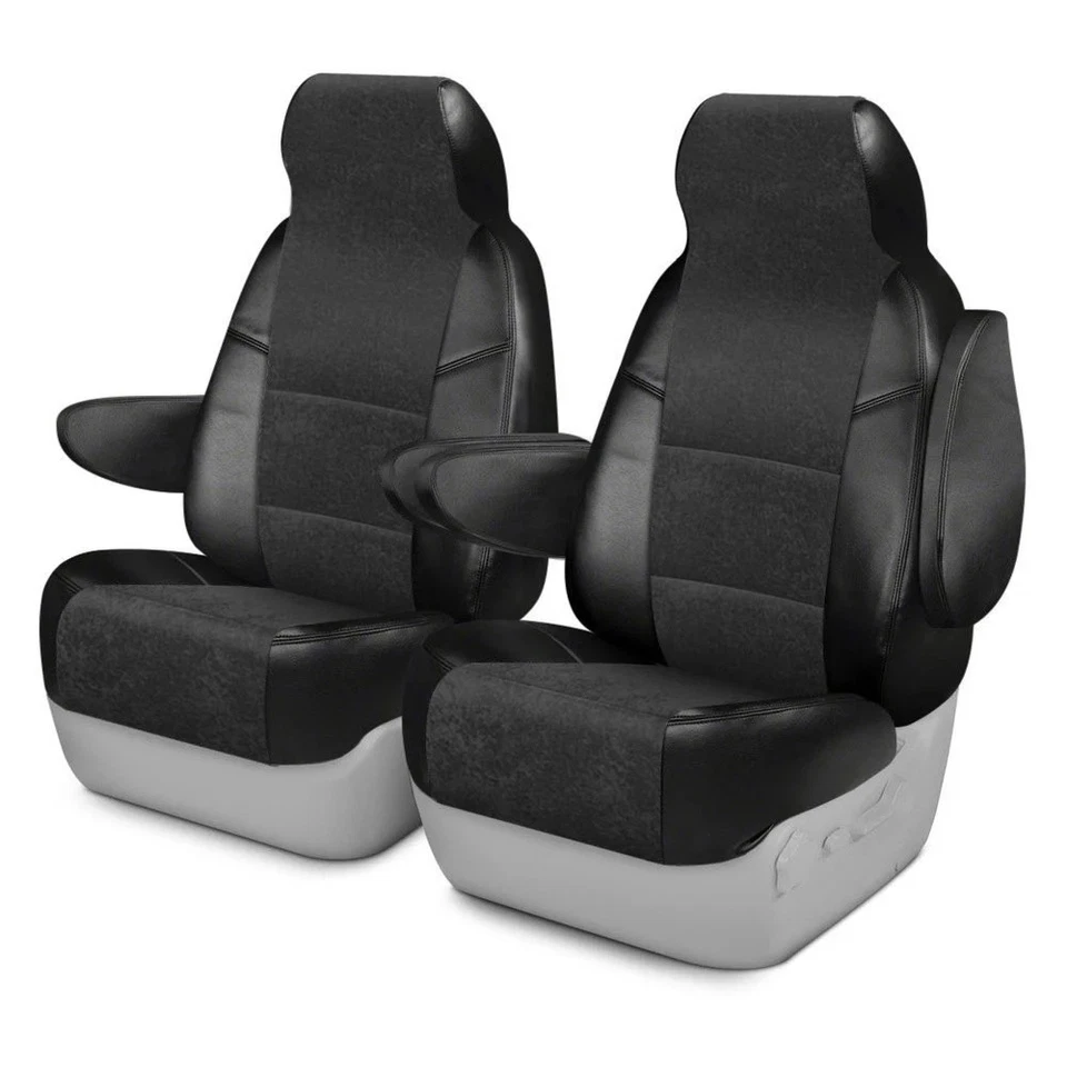 For Cadillac CTS 03-07 Coverking Ultisuede 1st Row Black Custom Seat Covers — 第 1/4 张图片
