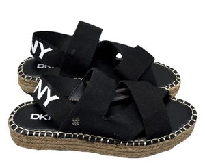 Sandalias de plataforma alpargata negra DKNY, talla 6 {49} - Imagen 1 de 20