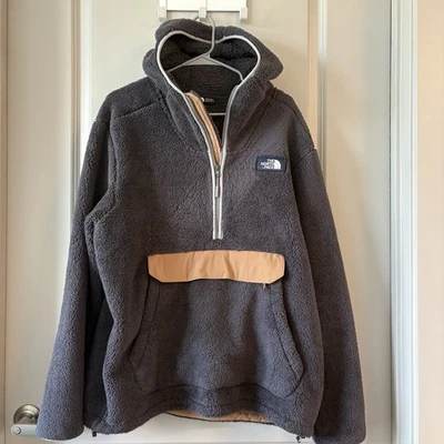 The North Face Hoodie Anorak Deep Pile Fleece Men’s XL Front Kangaroo Pouch - Image 1 of 4