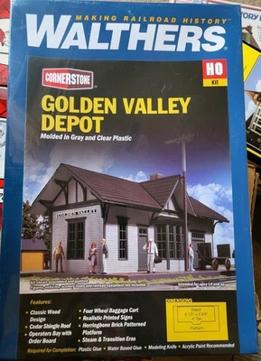 WALTHERS CORNERSTONE GOLDEN VALLEY DEPOT- HO BUILDING KIT 933-3532 SEALED - Image 1 of 4