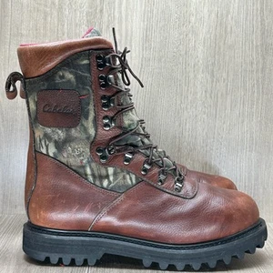 Cabela's Good Year Boots Men Size 10.5 EE Leather Insulated Camo Brown - Picture 1 of 14