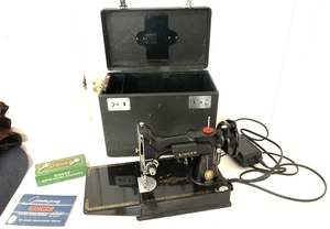 1957 Singer Featherweight Sewing Machine No.221+Case (AM660985) Original+Used! - Picture 1 of 18