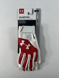 Under Armour UA Motive Batting Gloves Women Size Medium White/red New with Tags - Picture 1 of 7
