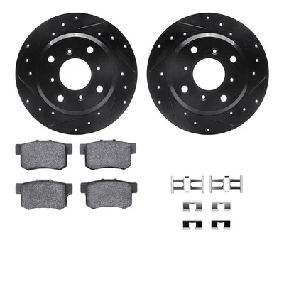 For Acura Legend 87-90 Drilled & Slotted Rear Brake Kit w Optimum Pads - Image 1 of 3