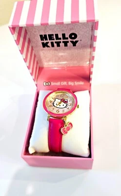 Reloj Mujer Sanrio Hello Kitty Rosa, Dije, Cuero, Caja Regalo Foto 1 de 4