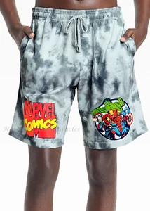 NWT Marvel Mens Pajama Shorts Pants Lounge Size S M L XL Spiderman Black Widow - Picture 1 of 4