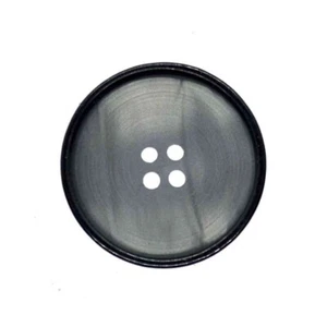 BLACK GREY RIM 4 HOLE BUTTONS Sizes 15mm 18mm 23mm and 28mm - Picture 1 of 2