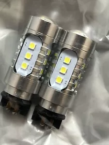 Two (2) Xenon White PW24W PWY24W LED Bulbs Audi BMW VW Turn Signal or DRL Lights - Picture 1 of 9