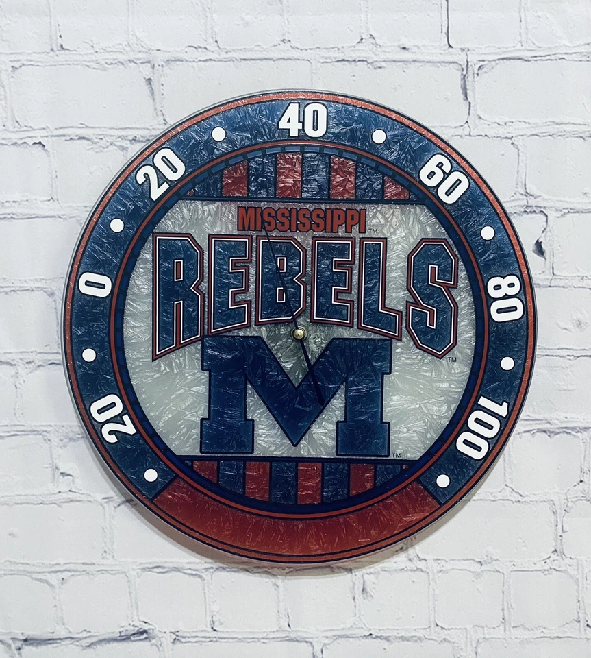 Termômetro arte vitral Ole Miss Rebels por The Memory Company-Novo na caixa - Imagem 1 de 1