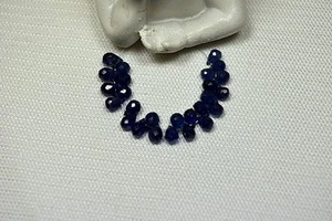 Saphir Tropfen Lot 8,030ct.! Kette Collier Edelstein Schmuck Halskette Heilstein - Bild 1 von 2