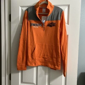 Victoria Secret Pink Collegiate OSU Quarter Zip Sweatshirt Med With Bonuses New - Picture 1 of 6