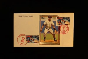 DR JIM STAMPS US FDC 29c Baseball Pasted Topps Jose Uribe Gold Winner Card 538 - Picture 1 of 2