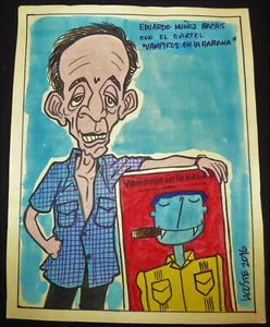 Póster de Artista Cubano Eduardo Muñoz Bachs con Vampiros/Dibujo de Cuba de LACOSTE - Imagen 1 de 4