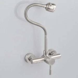 Wandmontage Edelstahl Küchen Spültischarmatur Wasserhahn drehbar - Bild 1 von 5