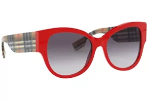 RARE Genuine BURBERRY B HER Red Grey Women Cat Eye Sunglasses BE 4294 3814/8G 54 - Picture 1 of 5